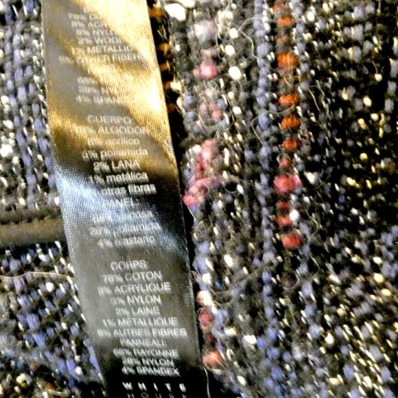 WHBM Jacket Black Classic Office Suit Blazer Tweed Multicolor Dress-up Size 6 - Picture 10 of 11